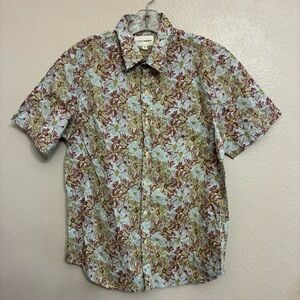 Lucky Brand Men’s Floral Printed Button Down Short Sleeve Shirt Size Small